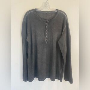 Henley Tie Dye Vintage Look Casual Button Down Long Sleeve Men Shirt 100%cotton